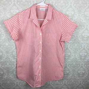Liz Claiborne Non Iron Button Down Blouse Size 8